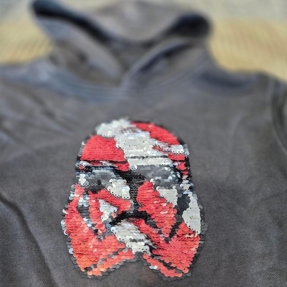 GAP x Star Wars Boys Stormtrooper Flip Sequin Hoodie Size Medium 8 Flawed